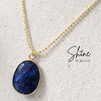 Noura Lapiz Lazuli Gold Necklace