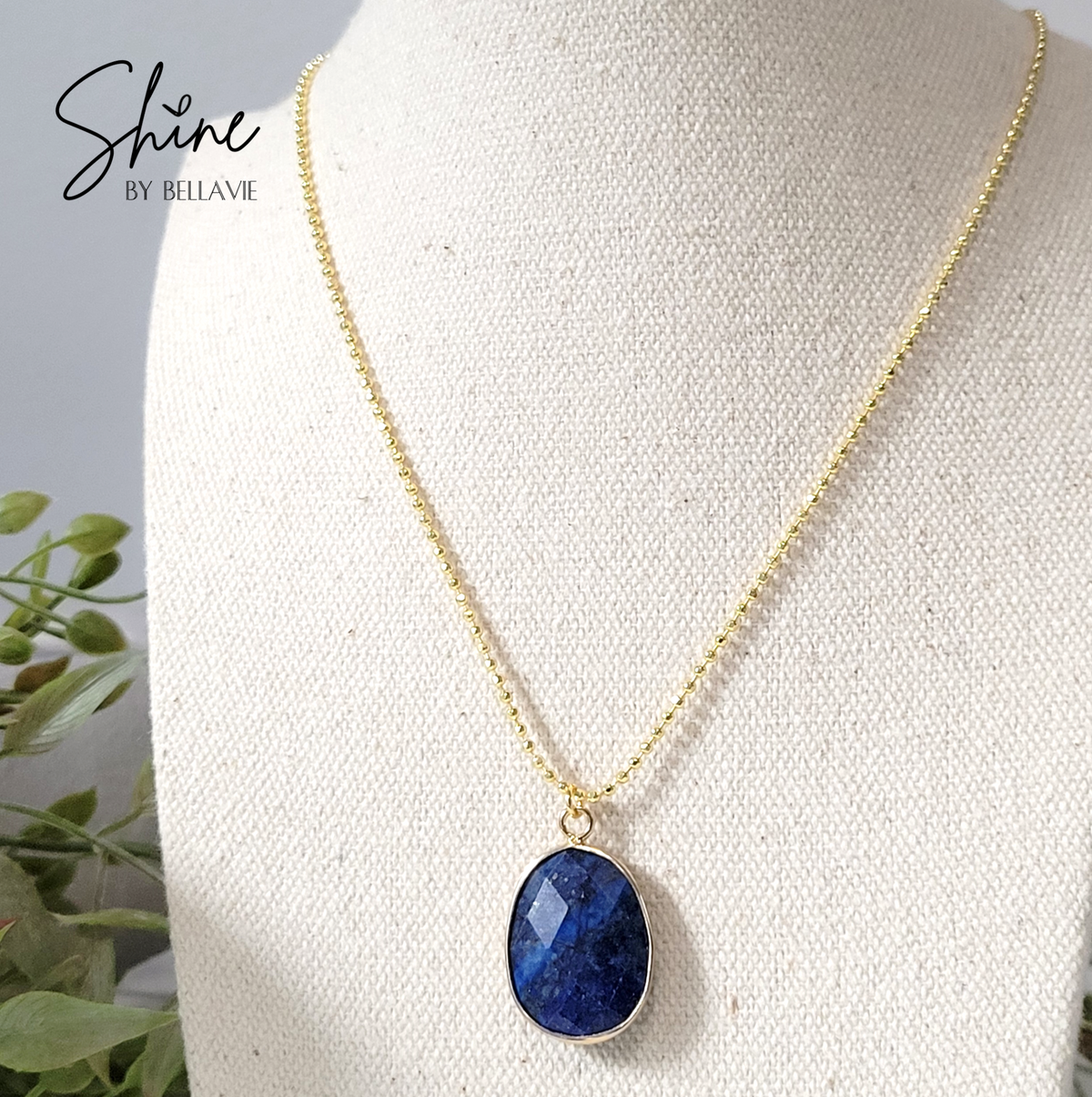 Noura Lapiz Lazuli Gold Necklace