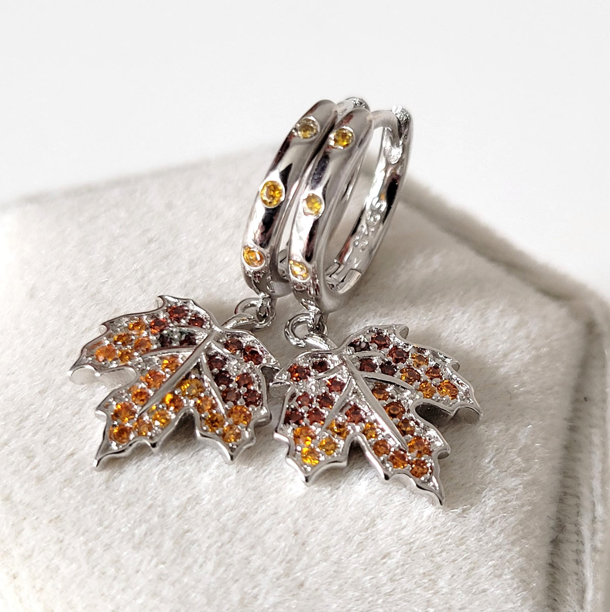 Parkhill Maple Leaf Crystal Drop Earring