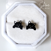 Peeking Cat Stud Earrings