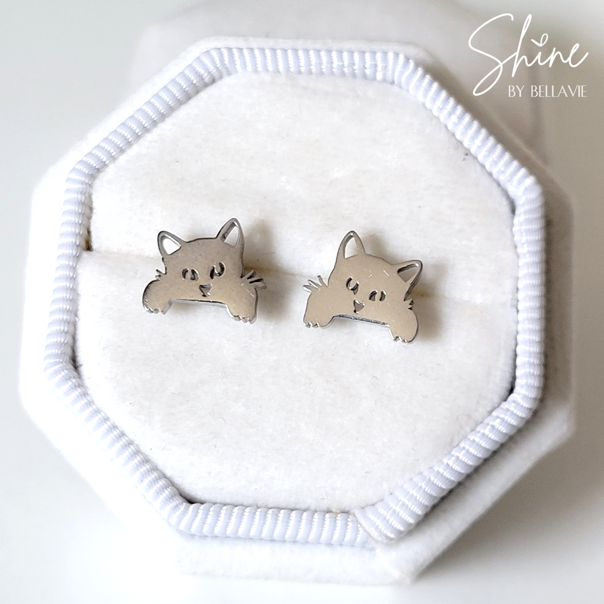 Peeking Cat Stud Earrings