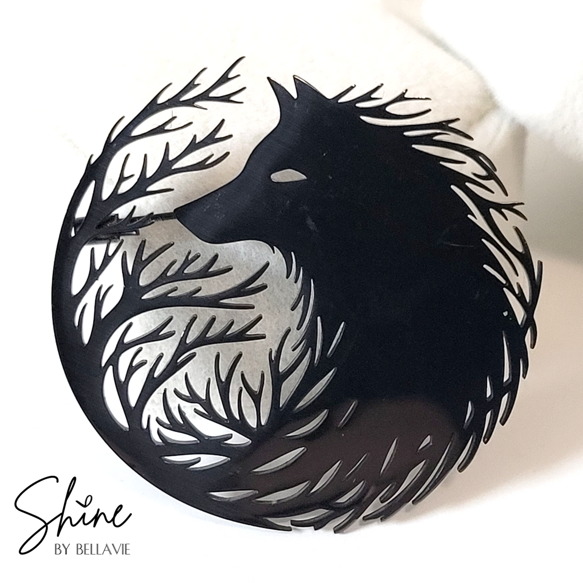 Branch Fox and Wolf Pin