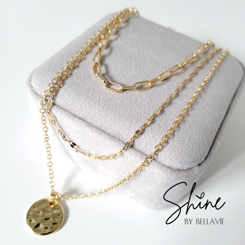 Raina Hammered Medallion Necklace