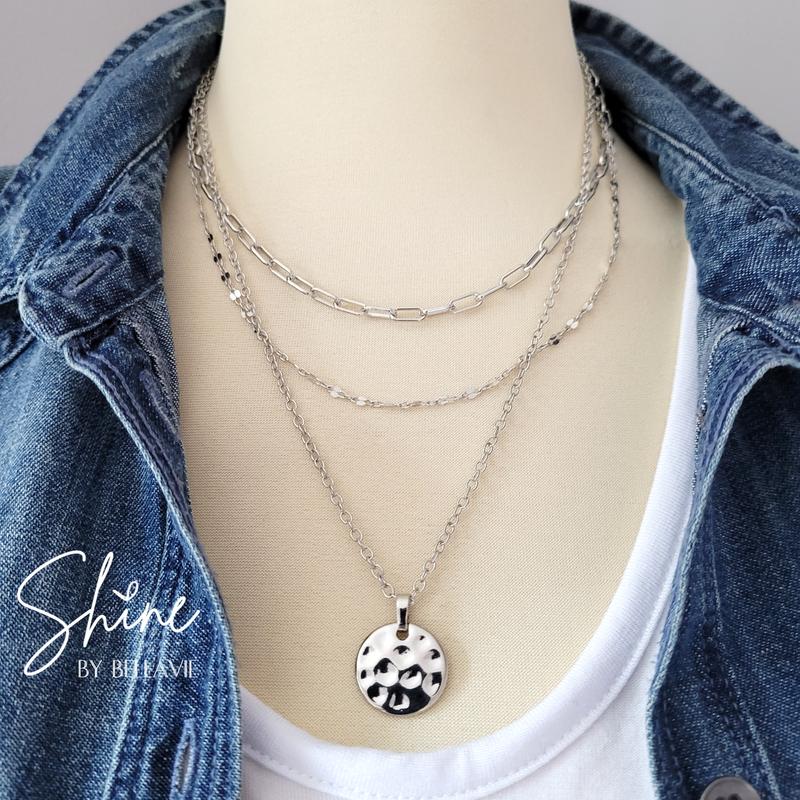 Raina Hammered Medallion Necklace