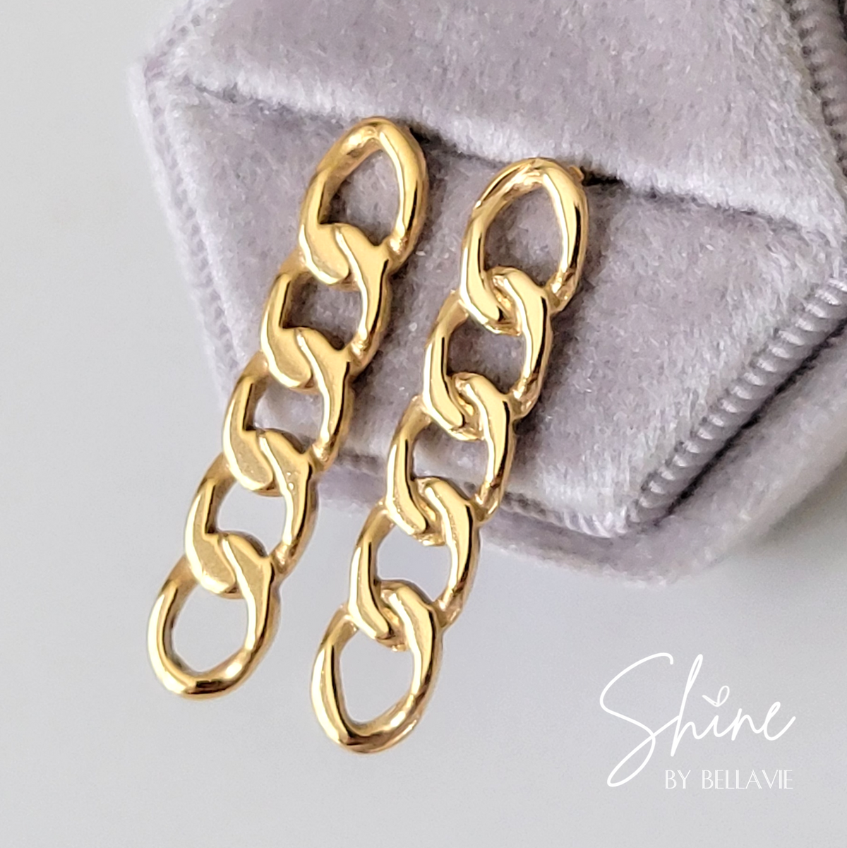 Ren Cuban Link Drop Earrings