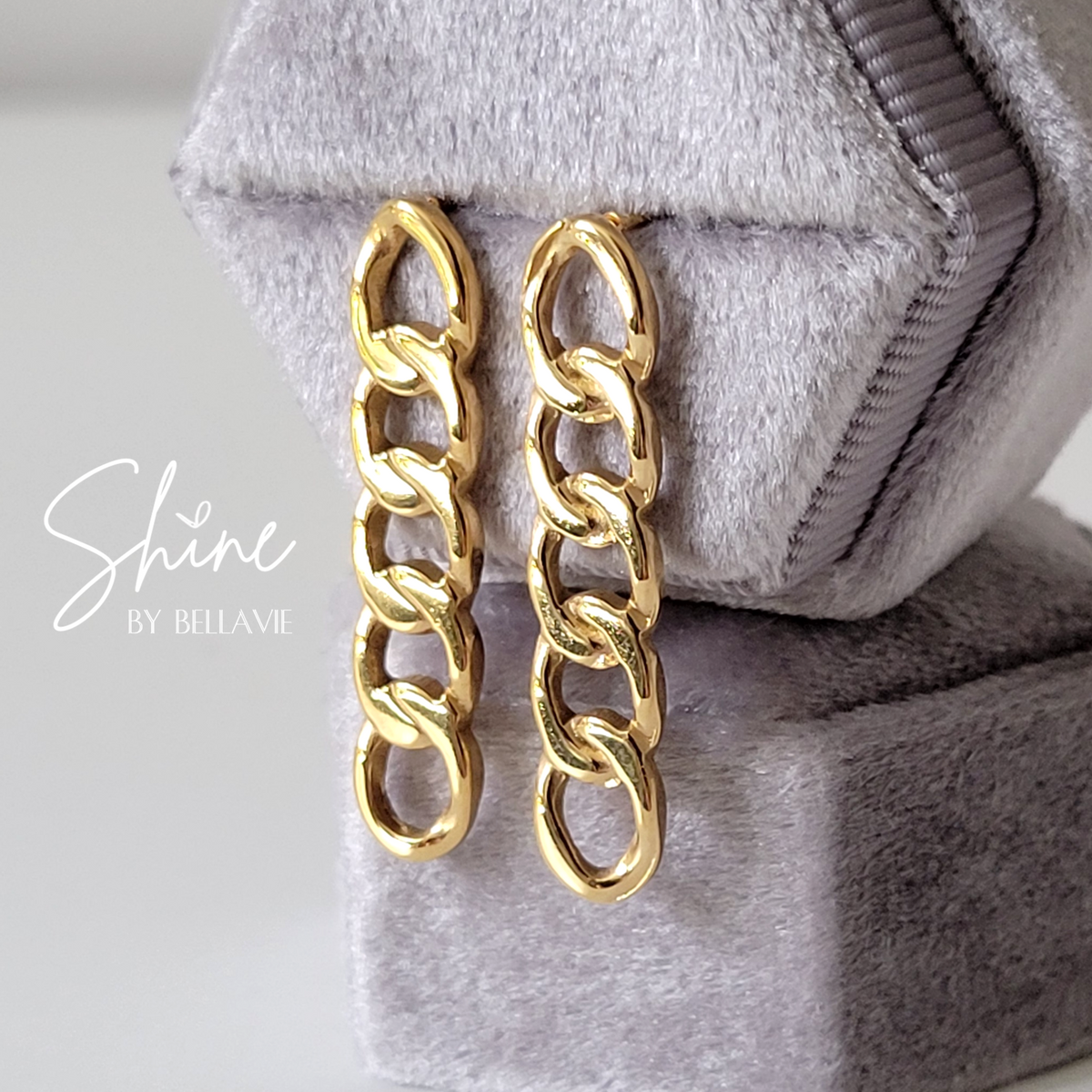 Ren Cuban Link Drop Earrings