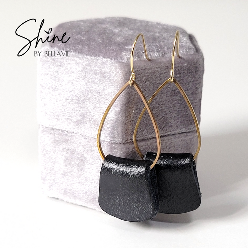 Shelaine Leather Drop Earrings