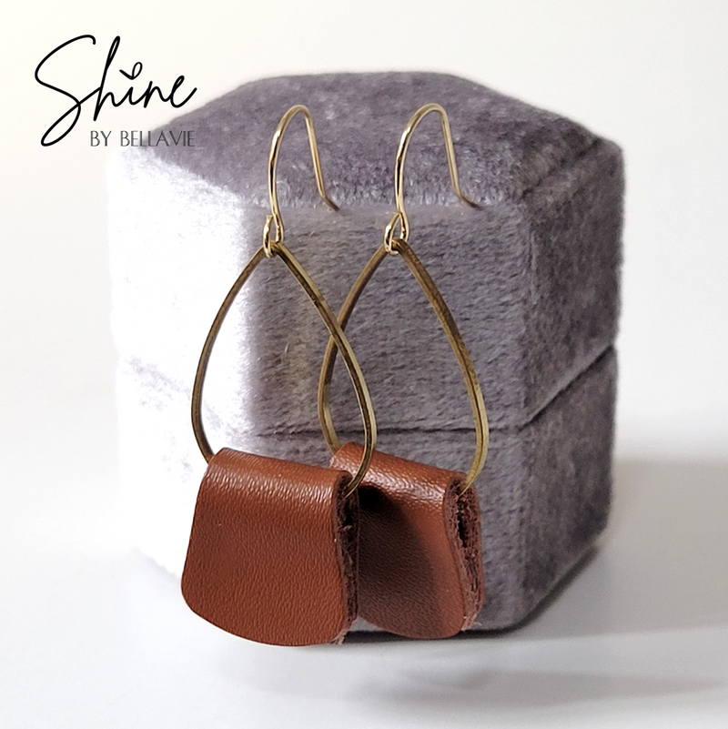 Shelaine Leather Drop Earrings