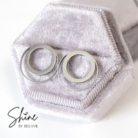Solara Double Circle Stainless Steel Stud Earrings