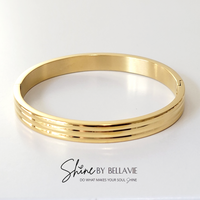 Strada Ribbed Hinged Bangle