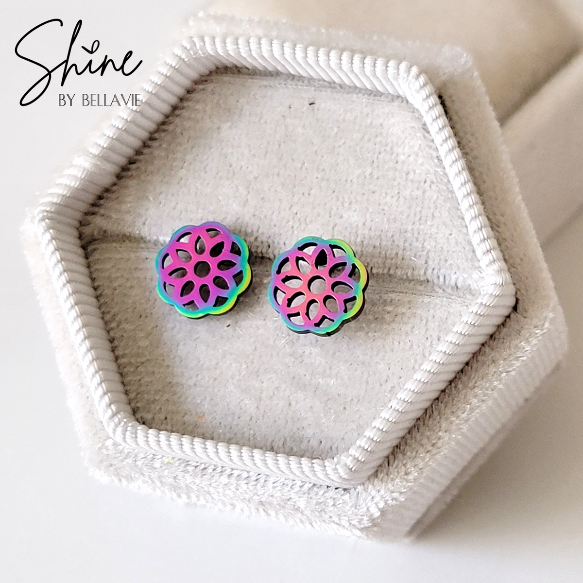 Technicolour Swirl Stud Earrings