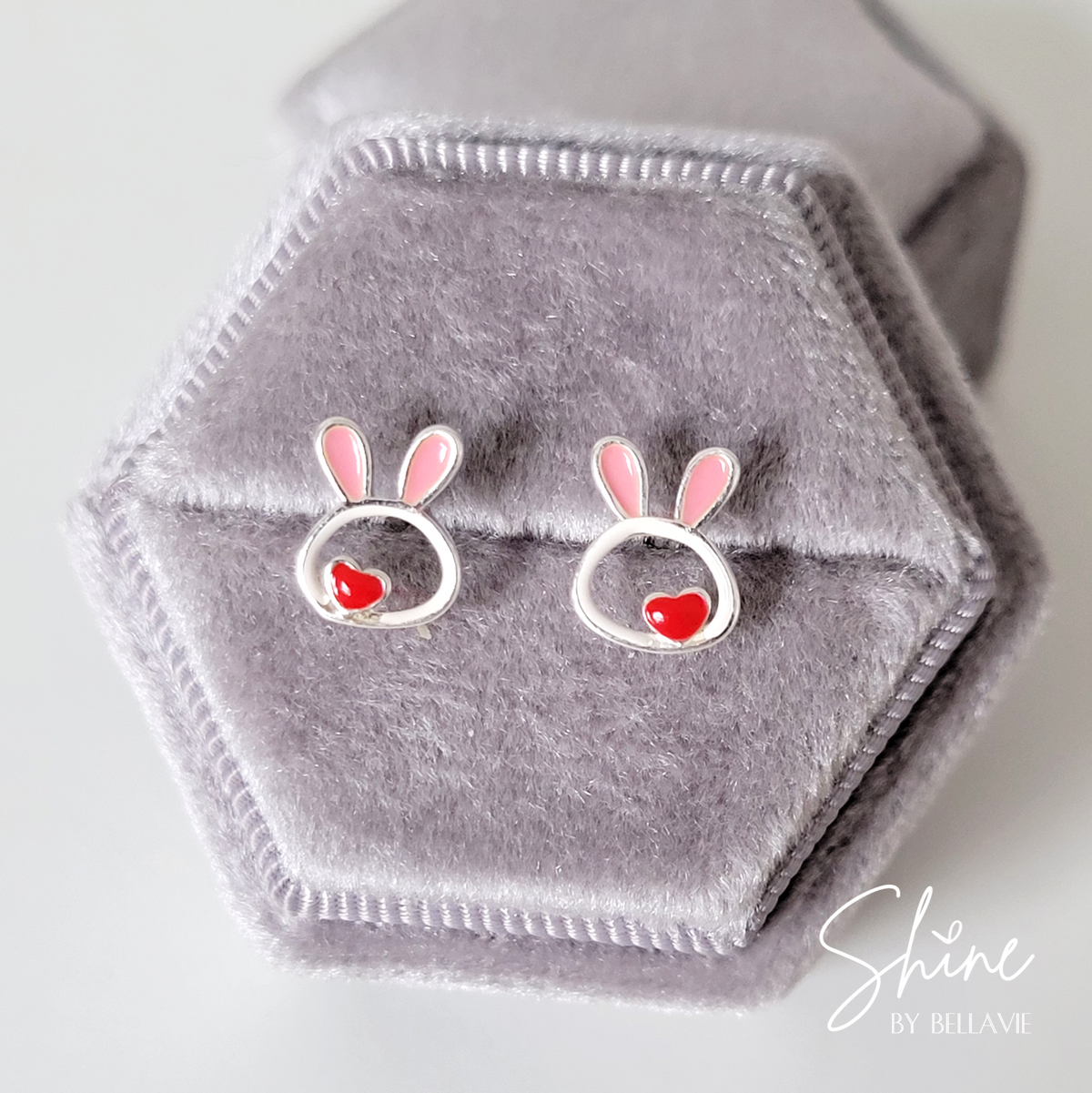 Trixie Bunny Heart Stud Earrings