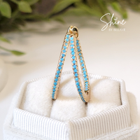 Turquoise Inside Out Hoop Earrings