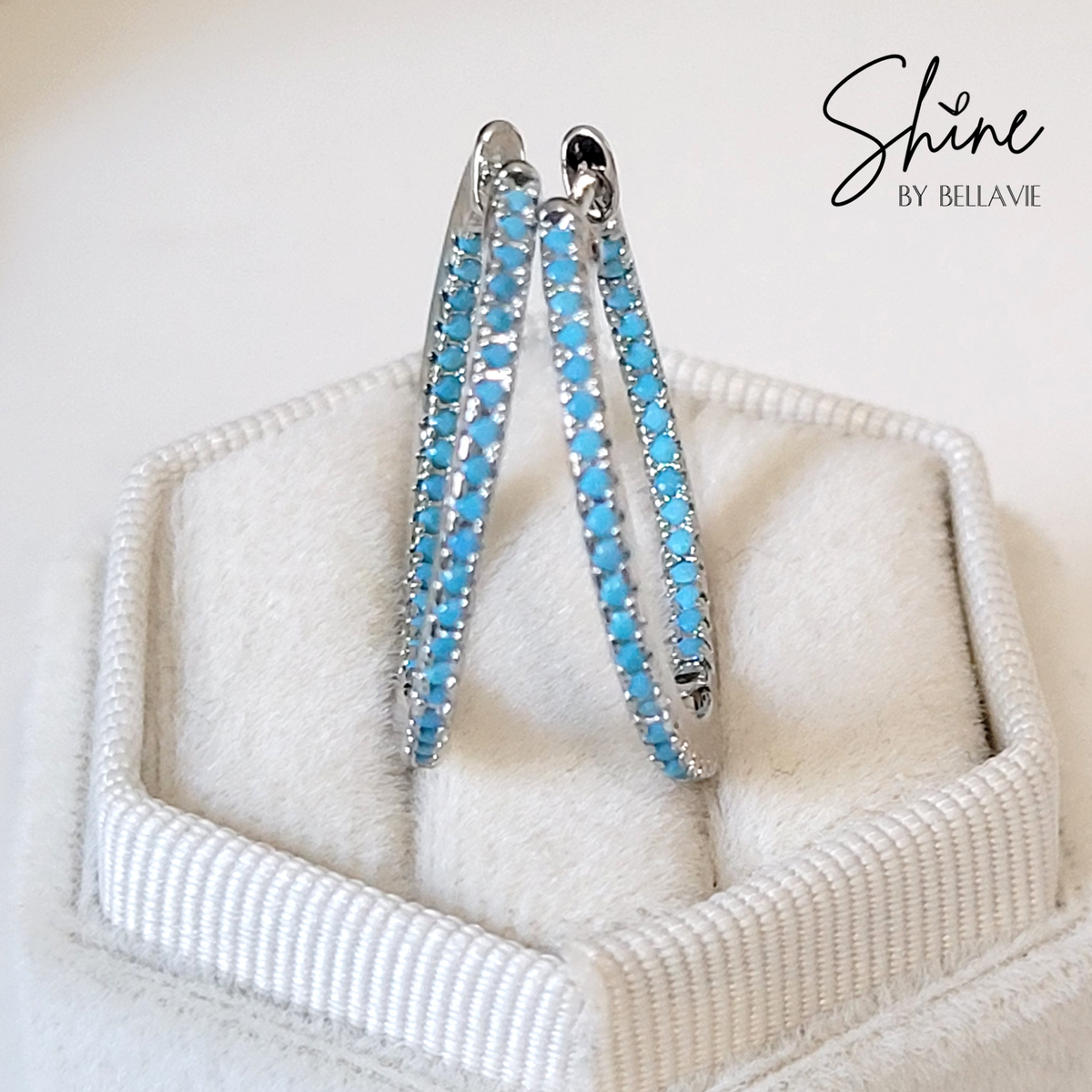Turquoise Inside Out Hoop Earrings