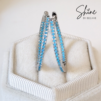 Turquoise Inside Out Hoop Earrings