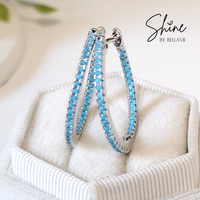 Turquoise Inside Out Hoop Earrings
