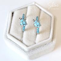 Turquoise Turtle Hoop Earrings
