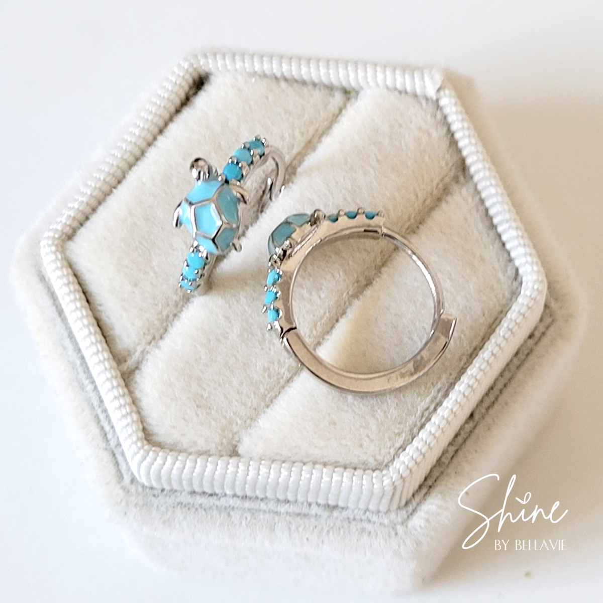 Turquoise Turtle Hoop Earrings