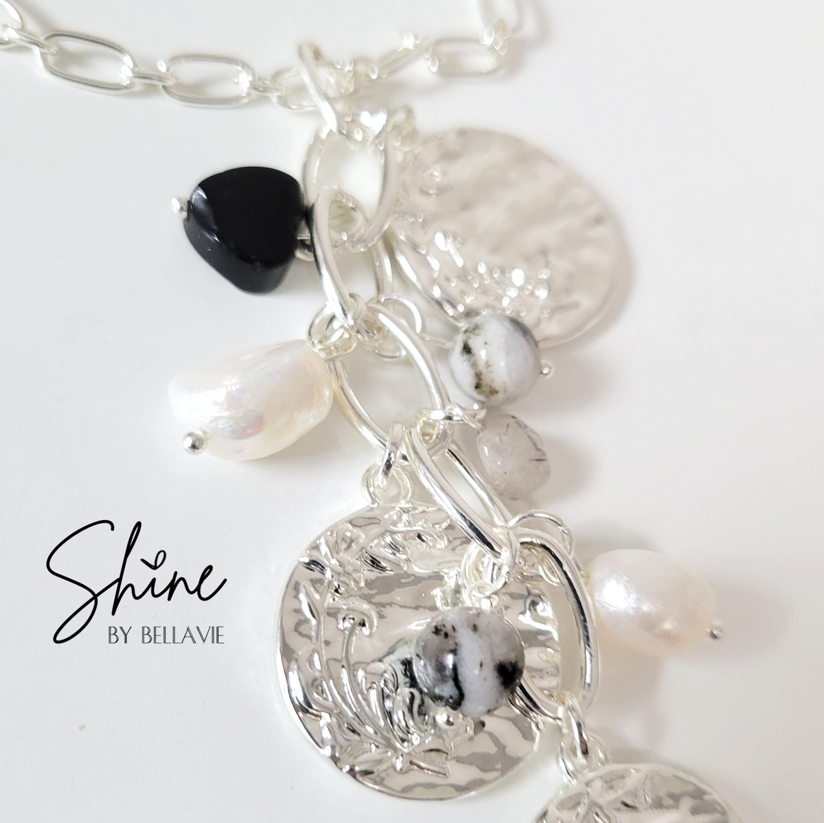 Vonda Rutilated Quartz and Freshwater Pearl Necklace