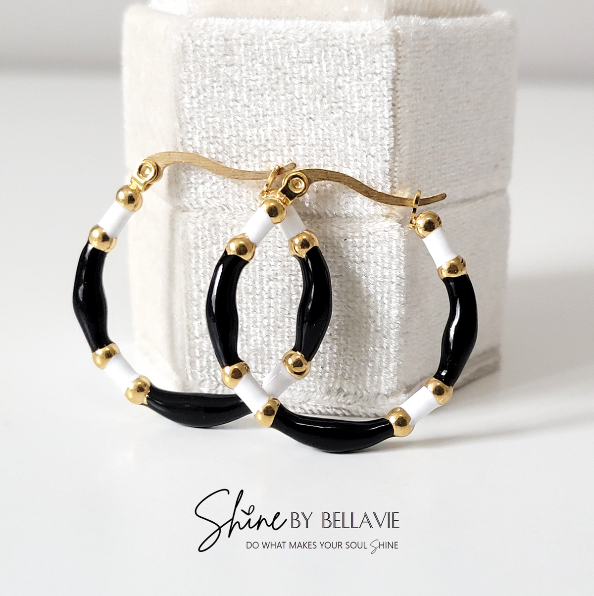 Whitley Enamel Hoop Earrings