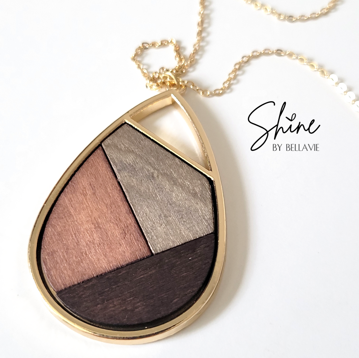 Canmore Wood Teardrop Necklace