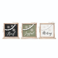 Rustic Christmas Frame With Wood Beads