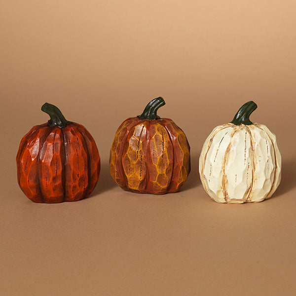 Wood Look Resin Pumpkin