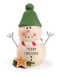 Merry Christmas Snowman With Green Hat