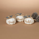Metal Leaf Resin Pumpkin White