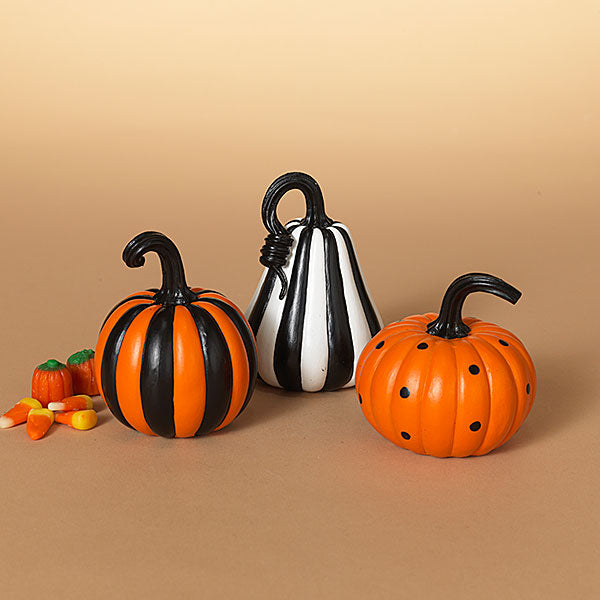 Patterned Resin Halloween Pumpkin