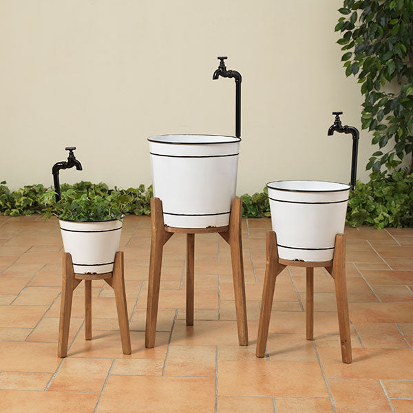 Metal Faucet Planter