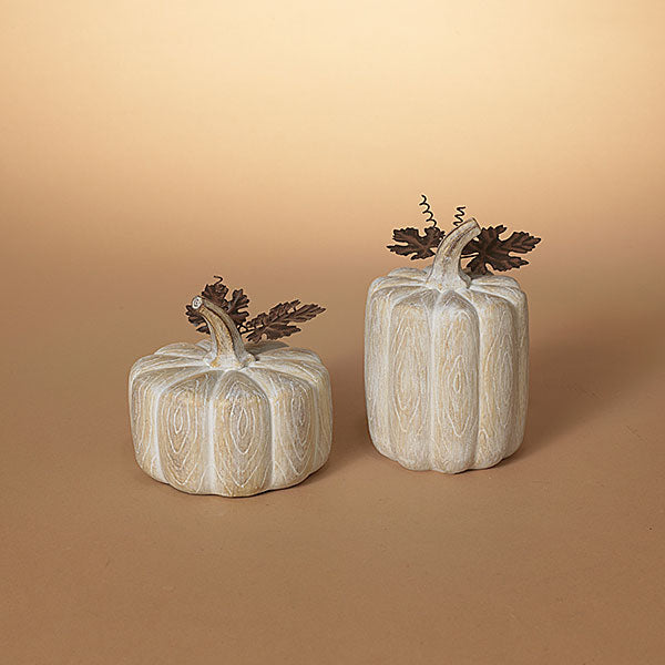 Wood Finish Resin Pumpkin