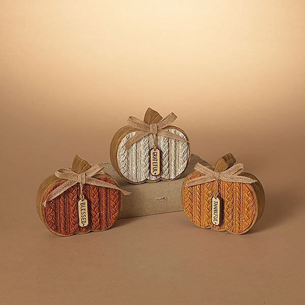 Cable Knit Textured Pumpkin Block