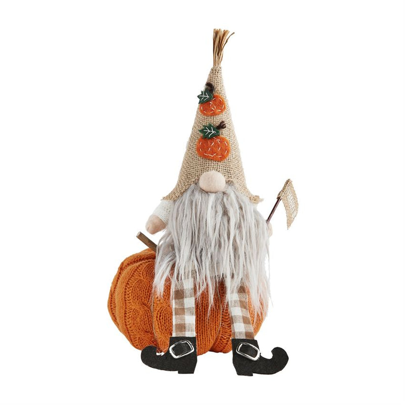 Gnome Sitting On Pumpkin