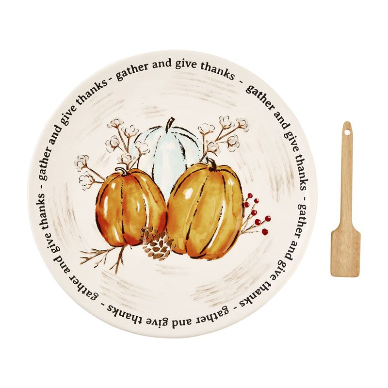 Rustic Watercolour Pumpkin Plate