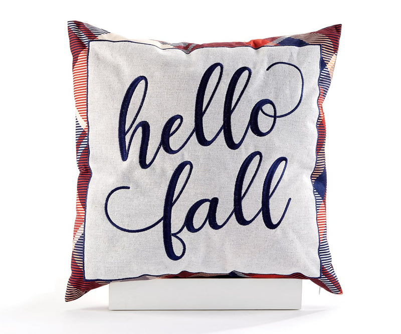 Double Sided Plaid Fall Pillow