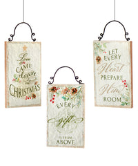 Festive Floral Christmas Sign