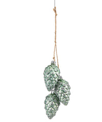 Pinecone Cluster Glass Ornament