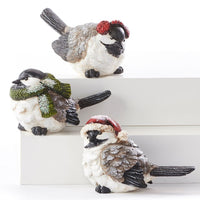 Christmas Chickadee Resin Figurine
