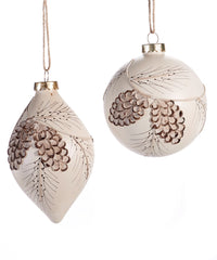 Pinecone Woodland Glass Ornament