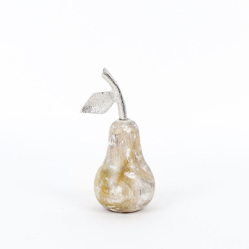 Mango Wood And Metal Pear