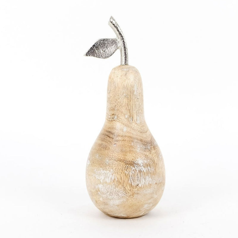 Mango Wood And Metal Pear