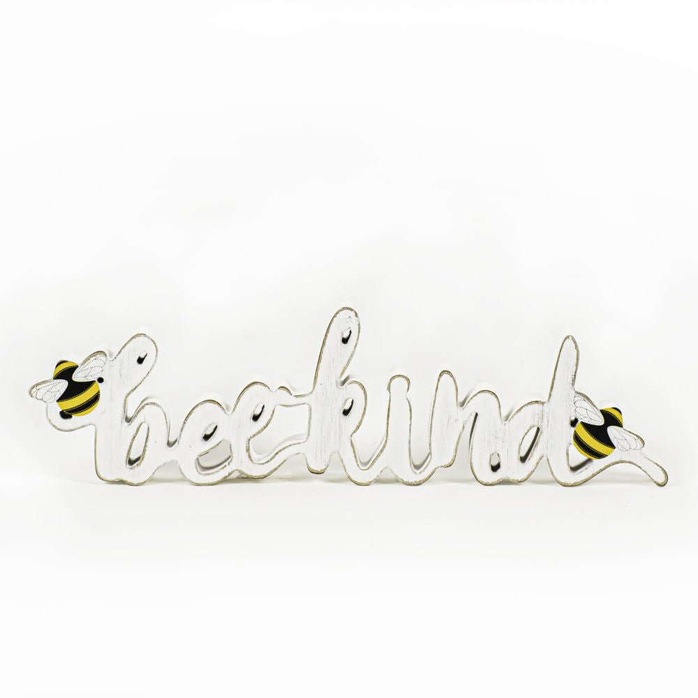 Bee Kind Wood Cutout Sign