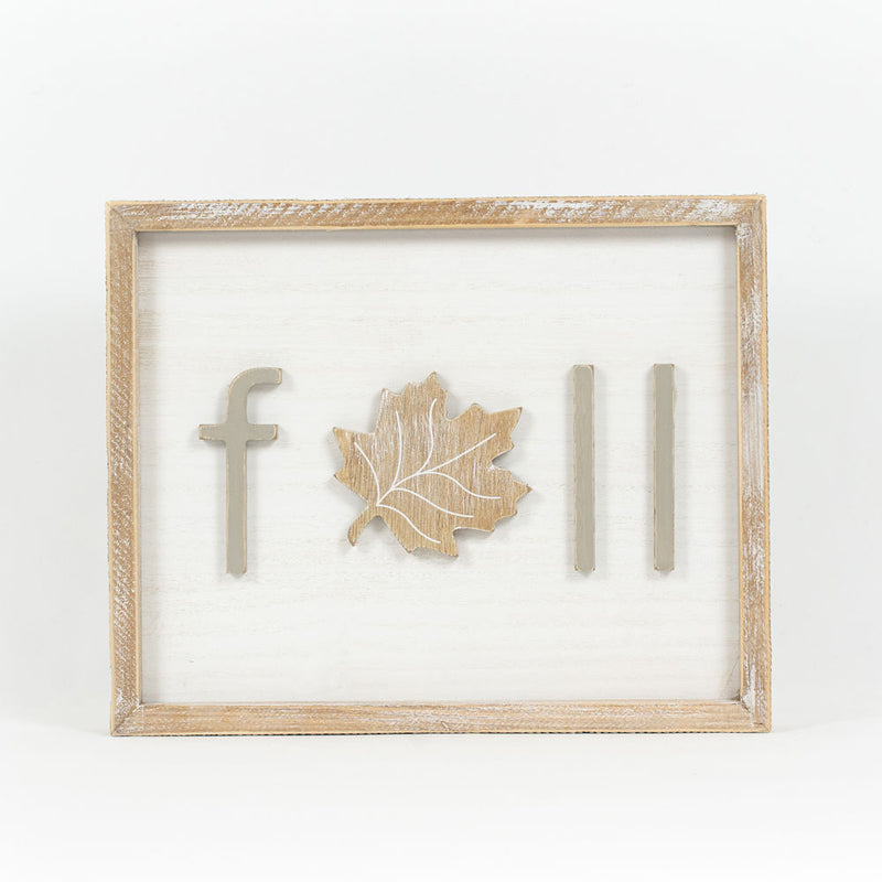 Reversible Wood Cutout Fall and Boo Framed Sign