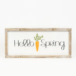 Reversible Wood Hello Spring and Flower Sign