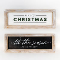 Reversible Wood Christmas and Winter Sign