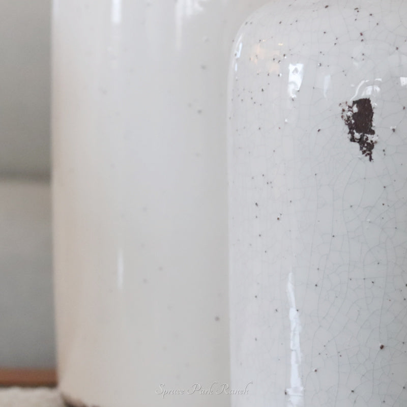 Aged White Ceramic Jug