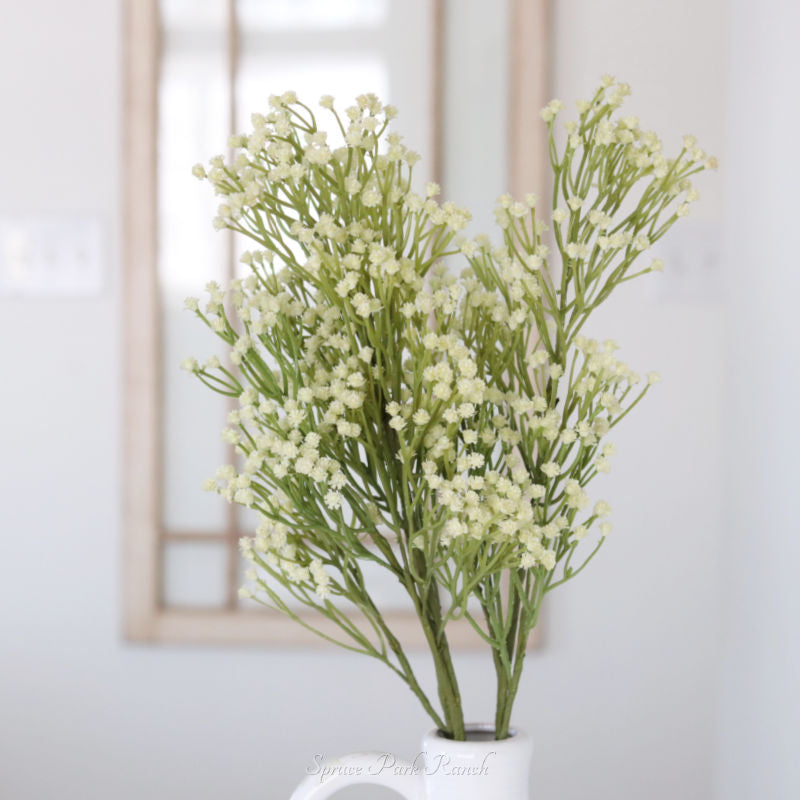 Cream Baby's Breath Real Touch Spray 25”