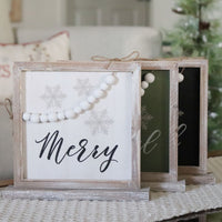 Rustic Christmas Frame With Wood Beads