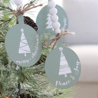 Beaded Tree Disc Ornament